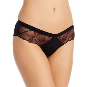 Thistle and Spire Thorn Apart Bikini Panty Womens 1X Black Sheer Roses Revolve